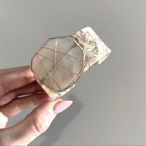 Floral Dye Cuff Bracelet Jewelry Acetate Geode Boho Tan Cream Geode Casual NEW